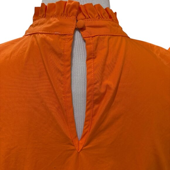 THML Orange flutter sleeve High Neck A-Line Dress size Small - Picture 6 of 14